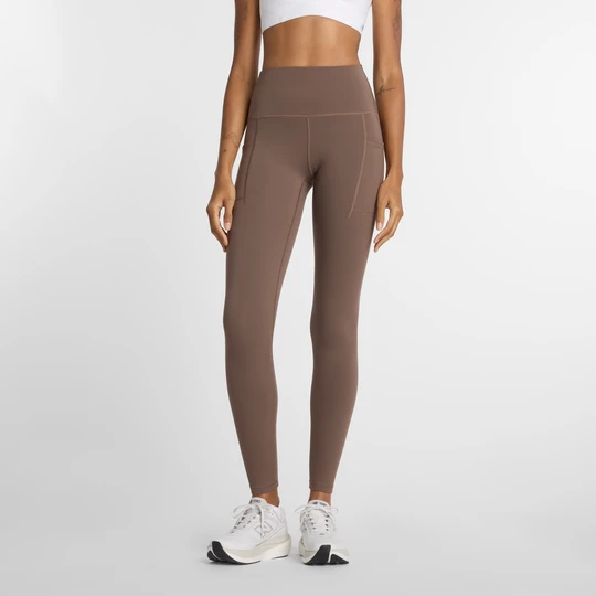 Zdjęcie produktu Legginsy damskie do biegania New Balance Sleek WP51275ABP – brązowe