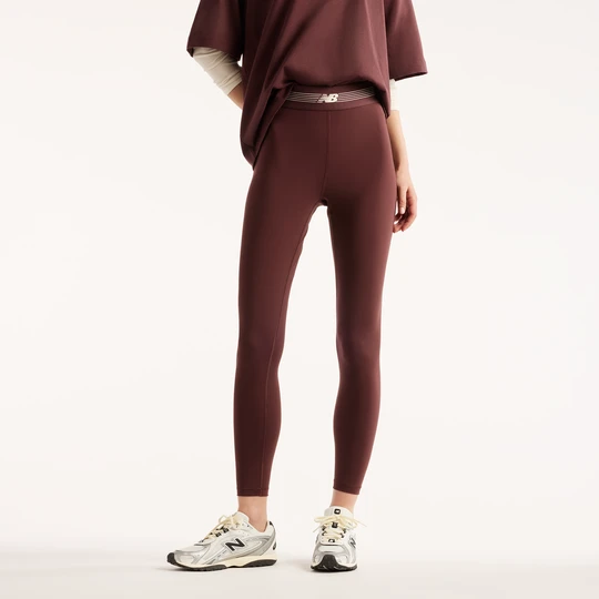 Zdjęcie produktu Legginsy damskie do treningu New Balance AC WB6160E1YLR – bordowe