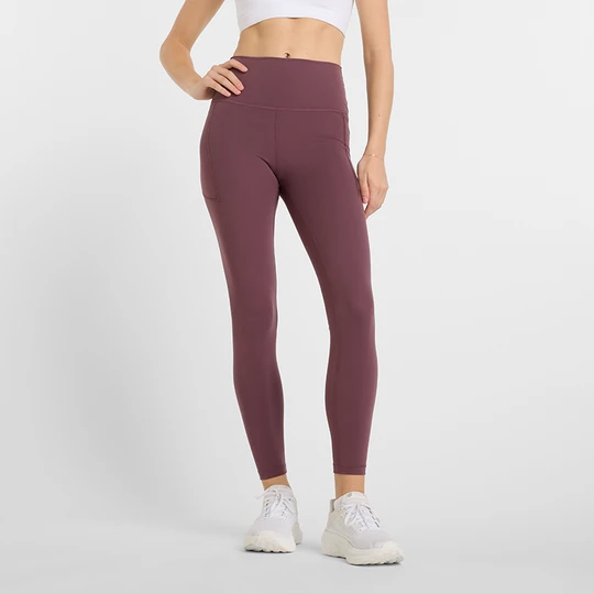 Zdjęcie produktu Legginsy damskie do jogi New Balance Harmony WP51124FDP – bordowe