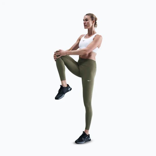 Zdjęcie produktu Legginsy damskie Nike One High-Waisted medium olive / white Zielony