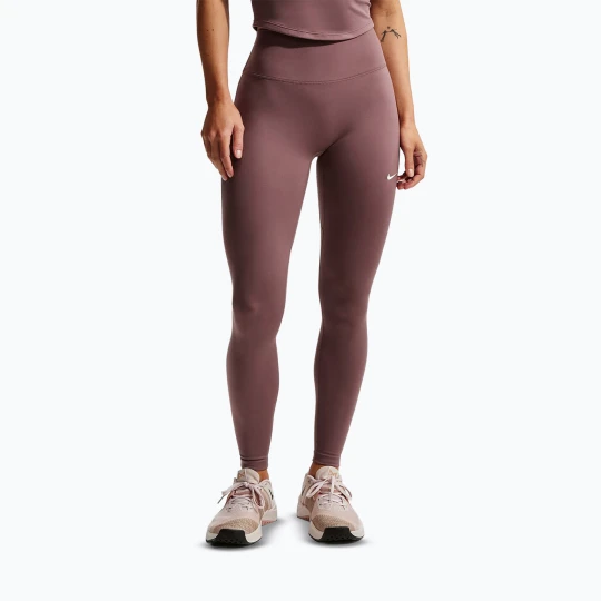 Zdjęcie produktu Legginsy damskie Nike One Seamless Front High-Waisted tattoo / white Brązowy