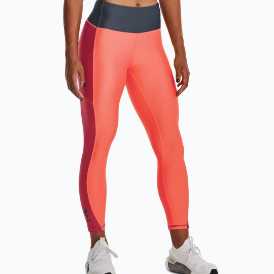 Zdjęcie produktu Legginsy treningowe damskie Under Armour Armour Blocked Ankle after burn / downpour gray Pomarańczowy