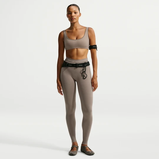 Zdjęcie produktu Legginsy damskie z wysokim stanem 66 cm NikeSKIMS Ribbed Seamless - Brązowy