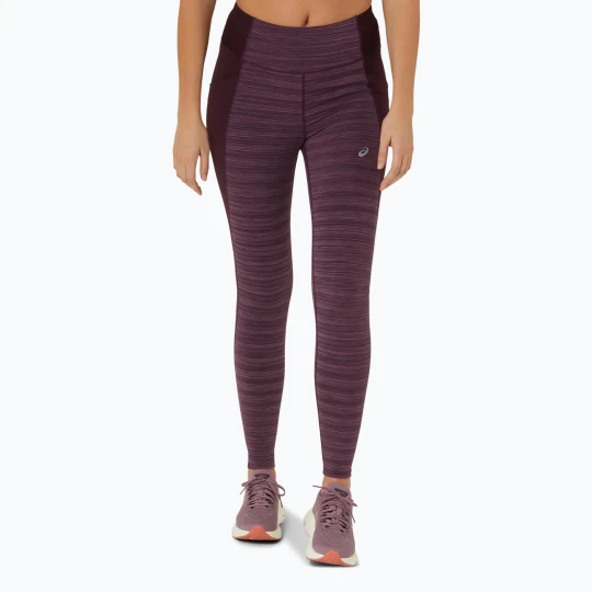 Zdjęcie produktu Legginsy do biegania damskie ASICS Nagino Run dark aubergine heather Bordowy