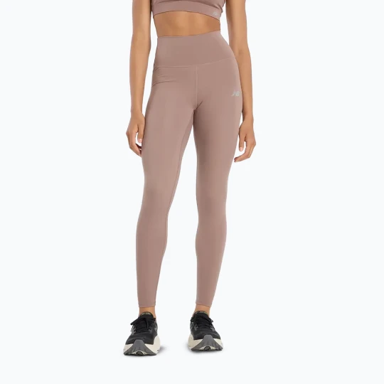 Zdjęcie produktu Legginsy do biegania damskie New Balance Harmony High Rise earth shadow Beżowy
