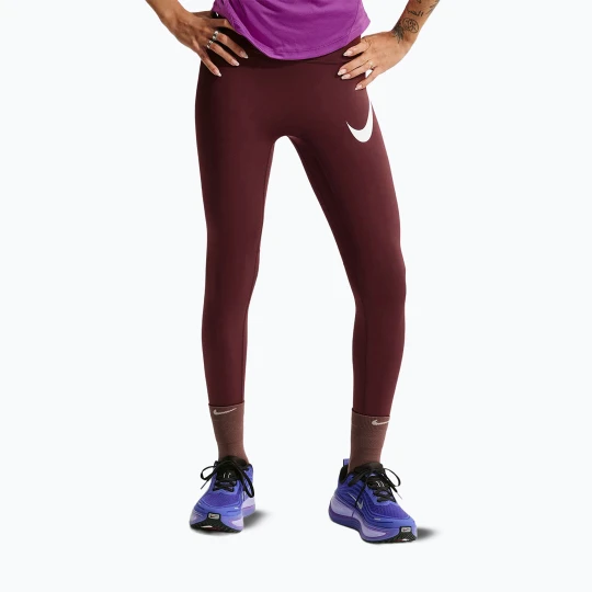 Zdjęcie produktu Legginsy do biegania damskie Nike Tempo Swoosh Run High-Waisted 7 / 8 mystic dates / white Brązowy