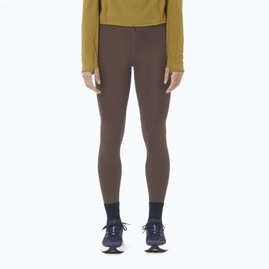 Zdjęcie produktu Legginsy do biegania damskie Salomon SHAKEout Core 28" coffee bean Brązowy