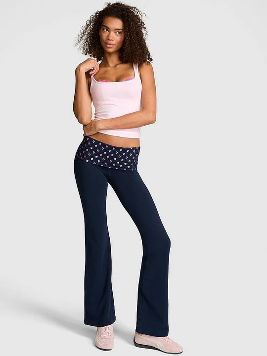 Zdjęcie produktu Legginsy dzwony All-Day Cotton z wywijanym pasem Victoria's Secret Niebieski