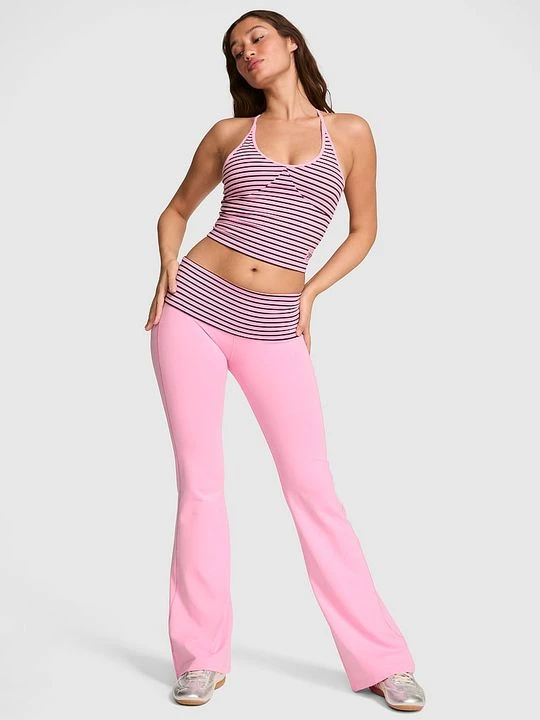 Zdjęcie produktu Legginsy dzwony z zakładanym pasem All-Day Cotton Victoria's Secret Różowy