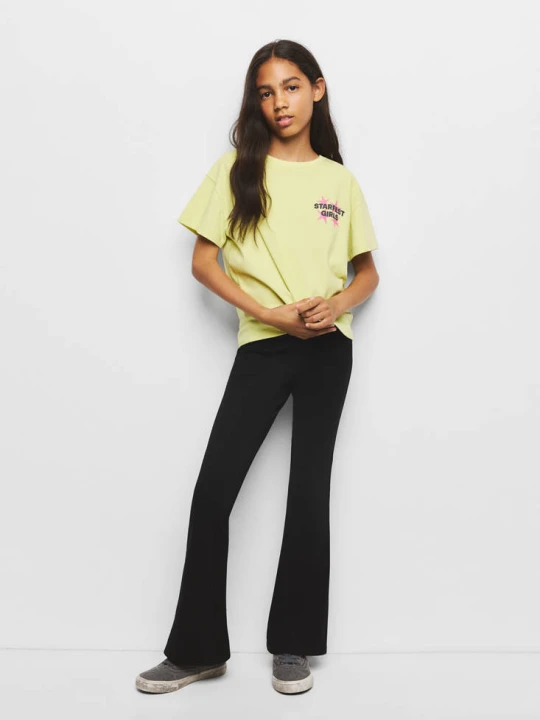 Zdjęcie produktu Legginsy flare z przeszyciami czarny - Dzieci - lata - MANGO KIDS