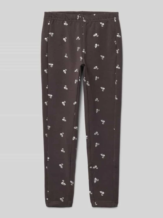 Zdjęcie produktu Legginsy o kroju regular fit z nadrukiem z motywem na całej powierzchni BLUE SEVEN Grafitowy