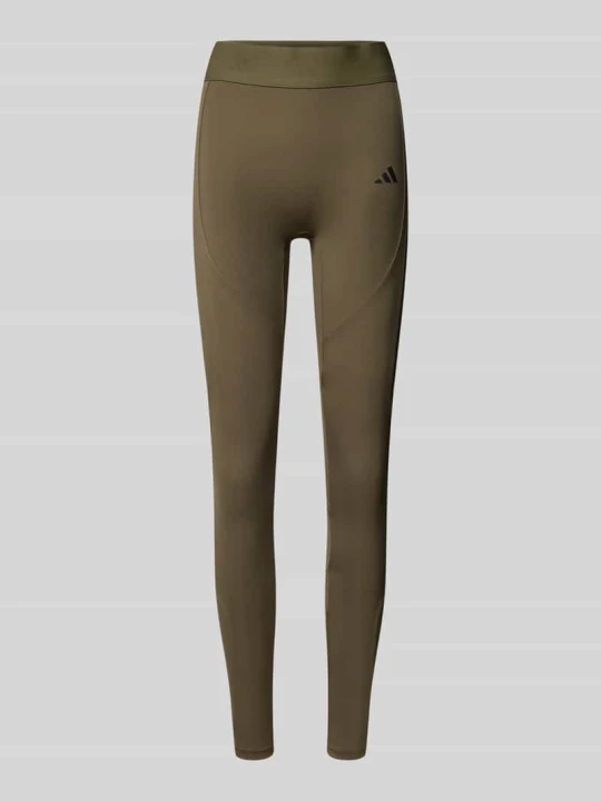 Zdjęcie produktu Legginsy o kroju skinny fit z nadrukiem z logo Adidas Khaki
