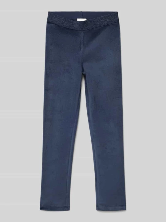 Zdjęcie produktu Legginsy o kroju slim fit z aksamitu s.Oliver Granatowy