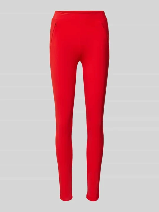 Zdjęcie produktu Legginsy o kroju super skinny fit z kieszeniami na zamek błyskawiczny LeGer Jasnoczerwony