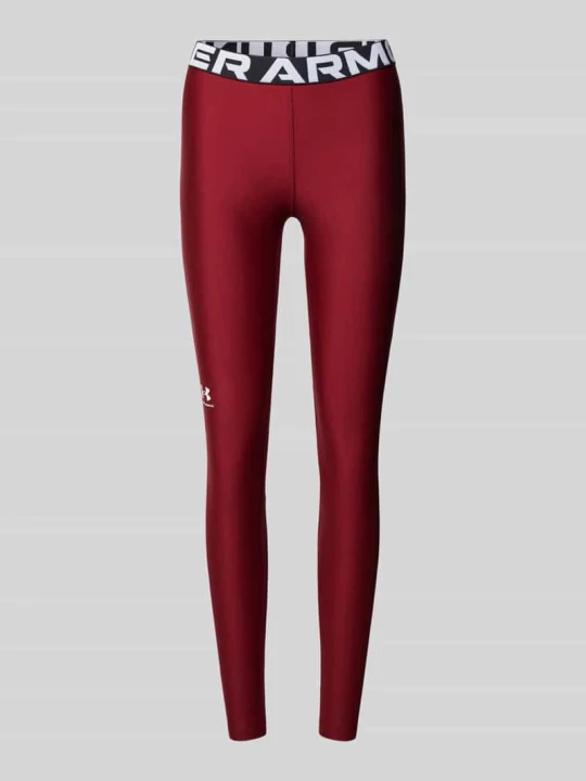 Zdjęcie produktu Legginsy o kroju super skinny fit z nadrukiem z logo Under Armour Bordowy