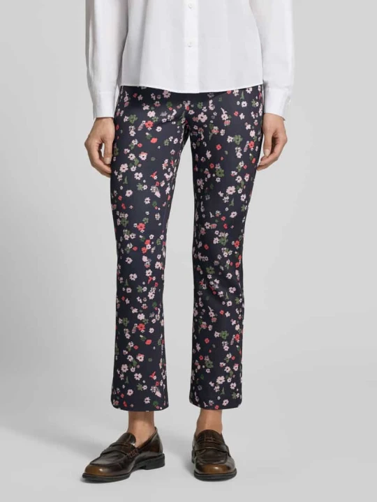 Zdjęcie produktu Legginsy o rozkloszowanym kroju w skróconym kroju Marc Cain Granatowy