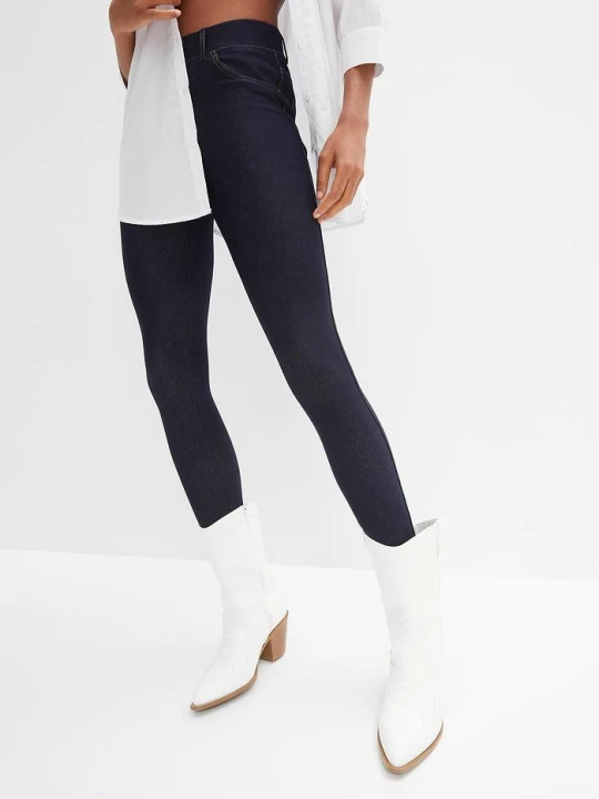 Zdjęcie produktu Legginsy o wyglądzie dżinsów BonPrix niebieski