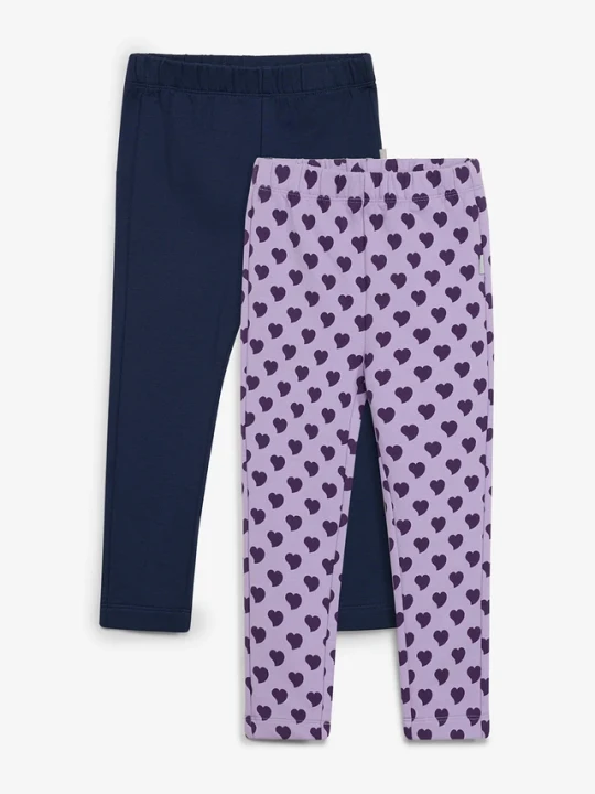 Zdjęcie produktu Legginsy ocieplane marki Lurchi z miękkiej bawełny organicznej (2 pary) BonPrix niebieski