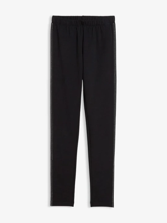 Zdjęcie produktu Legginsy ocieplane z ćwiekami na szwie BonPrix czarny