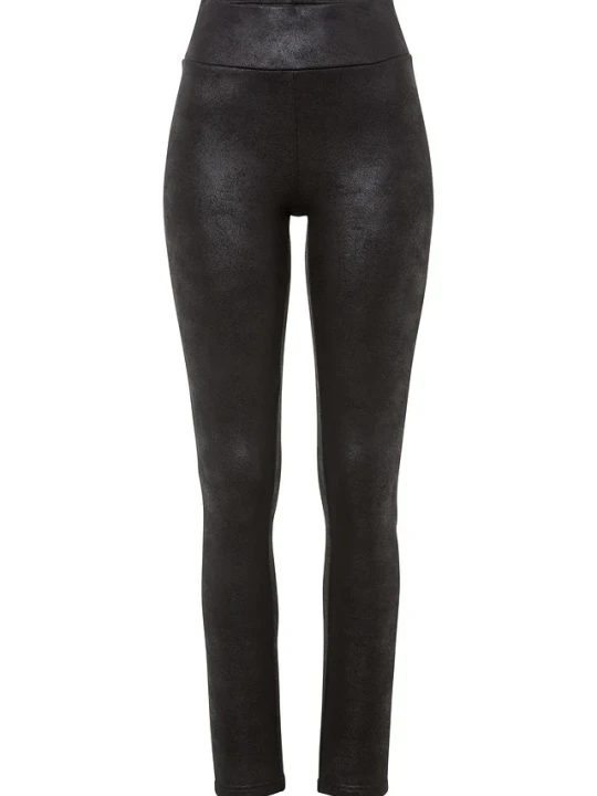 Zdjęcie produktu Legginsy ocieplane z powlekanym wykończeniem BonPrix czarny