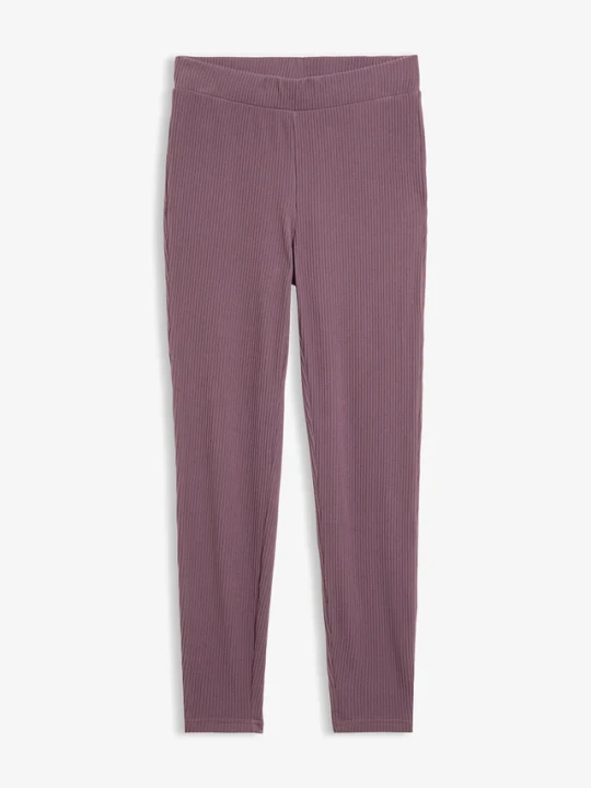 Zdjęcie produktu Legginsy ocieplane, z prążkowanej tkaniny termicznej BonPrix fioletowy