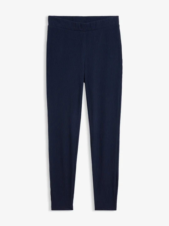Zdjęcie produktu Legginsy ocieplane, z prążkowanej tkaniny termicznej BonPrix niebieski