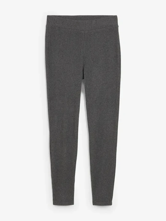 Zdjęcie produktu Legginsy ocieplane, z prążkowanej tkaniny termicznej BonPrix szary