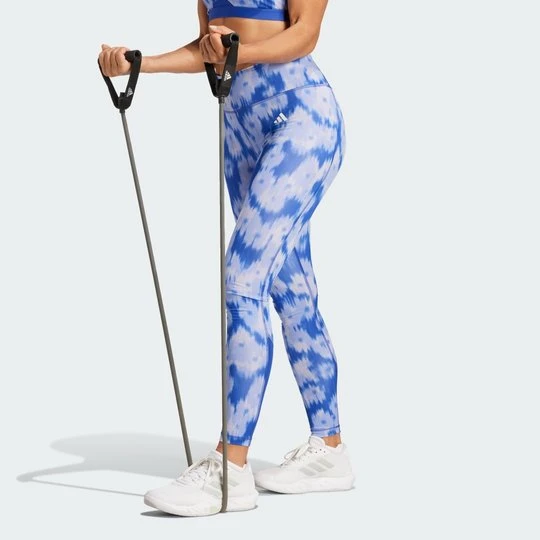 Zdjęcie produktu Legginsy Optime Essentials Allover Print Flower Tie-Dye Adidas Semi Lucid Blue
