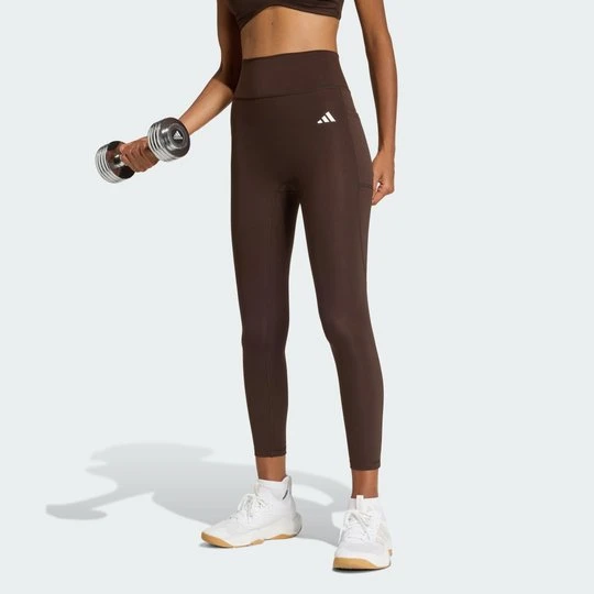 Zdjęcie produktu Legginsy Optimé Essentials No Front Rise Seam 7/8 Adidas Aurora Coffee
