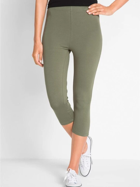 Zdjęcie produktu Legginsy rybaczki (2 pary w opak.) BonPrix zielony