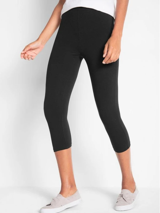 Zdjęcie produktu Legginsy rybaczki (2 pary w opak.) BonPrix czarny