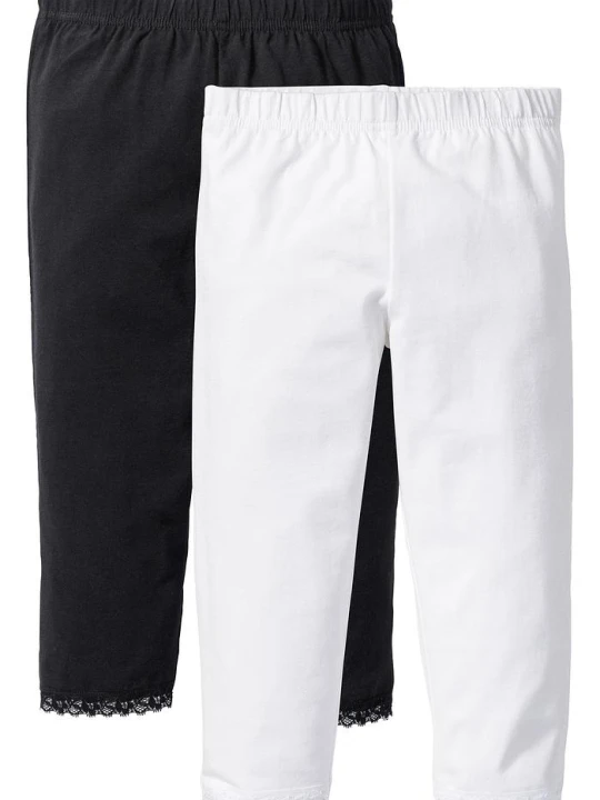 Zdjęcie produktu Legginsy rybaczki z bawełną organiczną (2 pary) BonPrix biały