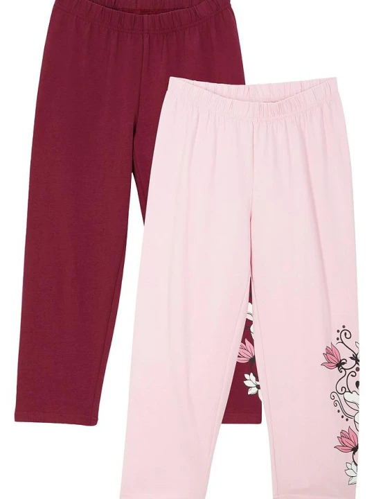 Zdjęcie produktu Legginsy rybaczki z bawełny organicznej (2 pary) BonPrix różowy