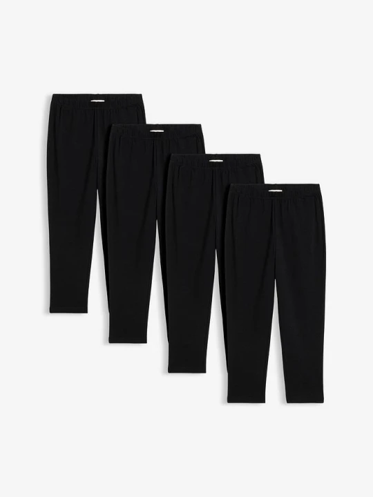 Zdjęcie produktu Legginsy rybaczki z elastycznej mieszanki bawełny (4 szt.) BonPrix czarny