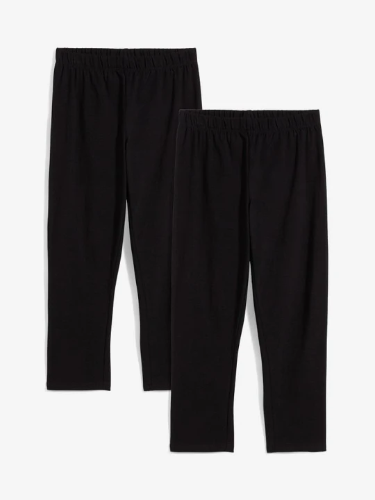 Zdjęcie produktu Legginsy rybaczki z materiału z bawełną organiczną (2 szt.) BonPrix czarny