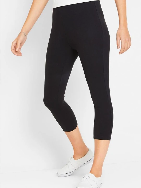 Zdjęcie produktu Legginsy rybaczki z wygodną talią BonPrix czarny