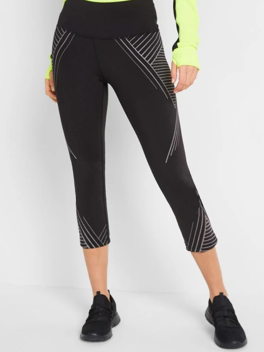 Zdjęcie produktu Legginsy sportowe z kieszonką, długość 3 / 4 BonPrix czarny