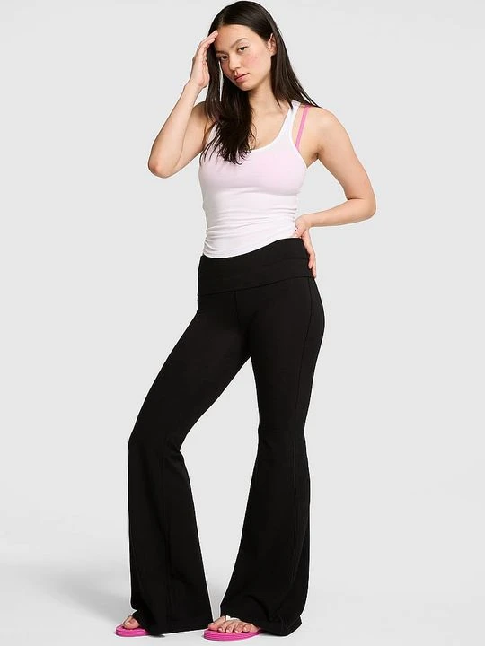 Zdjęcie produktu Legginsy super dzwony z zakładanym pasem All-Day Cotton Victoria's Secret Czarny