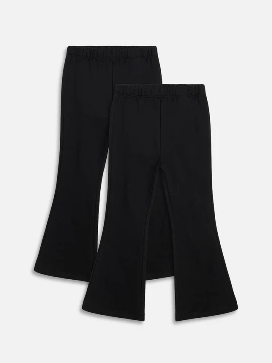 Zdjęcie produktu Legginsy temiczne o kroju bootcut (2 pary) BonPrix czarny