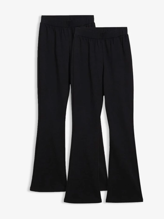 Zdjęcie produktu Legginsy temiczne o kroju bootcut (2 szt.) BonPrix czarny