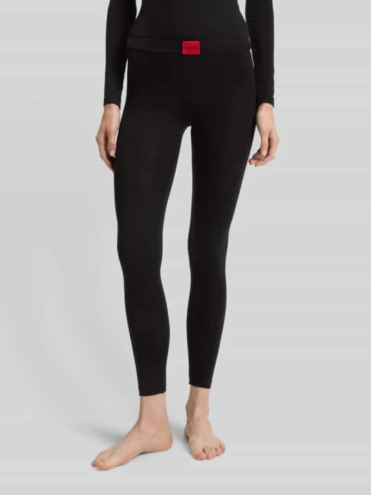 Zdjęcie produktu Legginsy termiczne o kroju slim fit z dodatkiem wiskozy Hugo Czarny