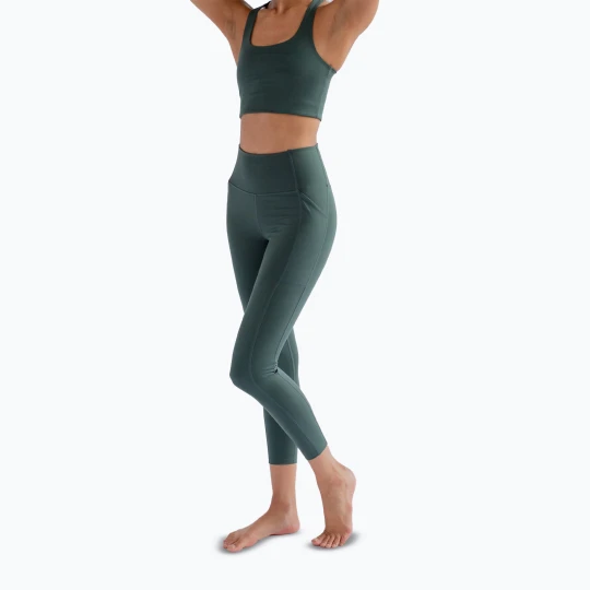 Zdjęcie produktu Legginsy treningowe damskie Girlfriend Collective Pocket moss Zielony
