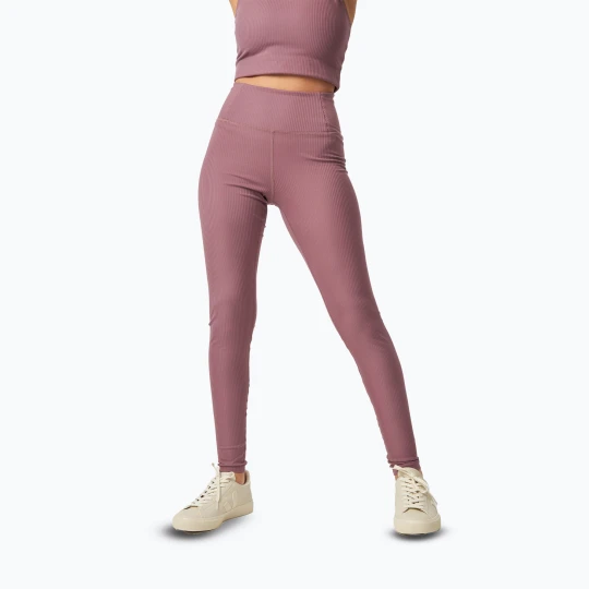 Zdjęcie produktu Legginsy treningowe damskie Girlfriend Collective Rib pewter Różowy