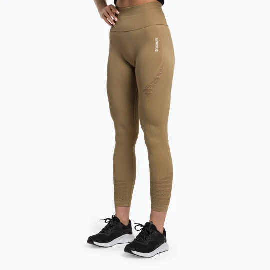 Zdjęcie produktu Legginsy treningowe damskie Gymshark Energy Seamless biscotti brown / white