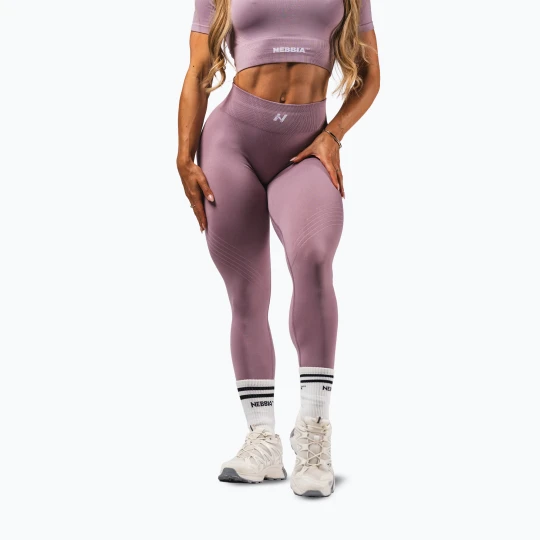 Zdjęcie produktu Legginsy treningowe damskie NEBBIA Flow Seamless Maximum Push-Up pink