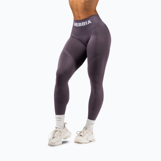 Zdjęcie produktu Legginsy treningowe damskie NEBBIA Flow Seamless Push-Up dark grey
