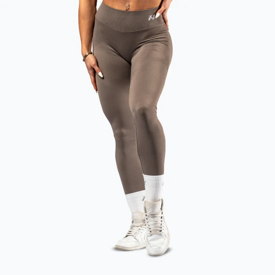 Zdjęcie produktu Legginsy treningowe damskie NEBBIA Power light brown ash