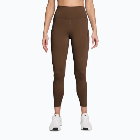 Zdjęcie produktu Legginsy treningowe damskie Nike One High-Waisted 7 / 8 cacao wow / white Brązowy