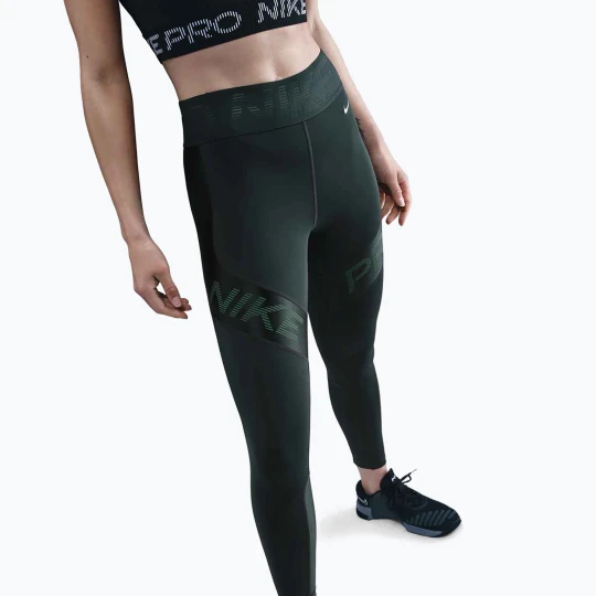 Zdjęcie produktu Legginsy treningowe damskie Nike Pro Sculpt High-Waisted 7 / 8 seaweed / vintage green / white Czarny