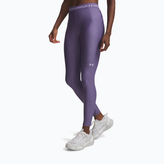 Zdjęcie produktu Legginsy treningowe damskie Under Armour HeatGear purple luxe / purple crest Fioletowy